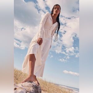 Free People Daybreak Maxi Cream Long Sleeve Size S